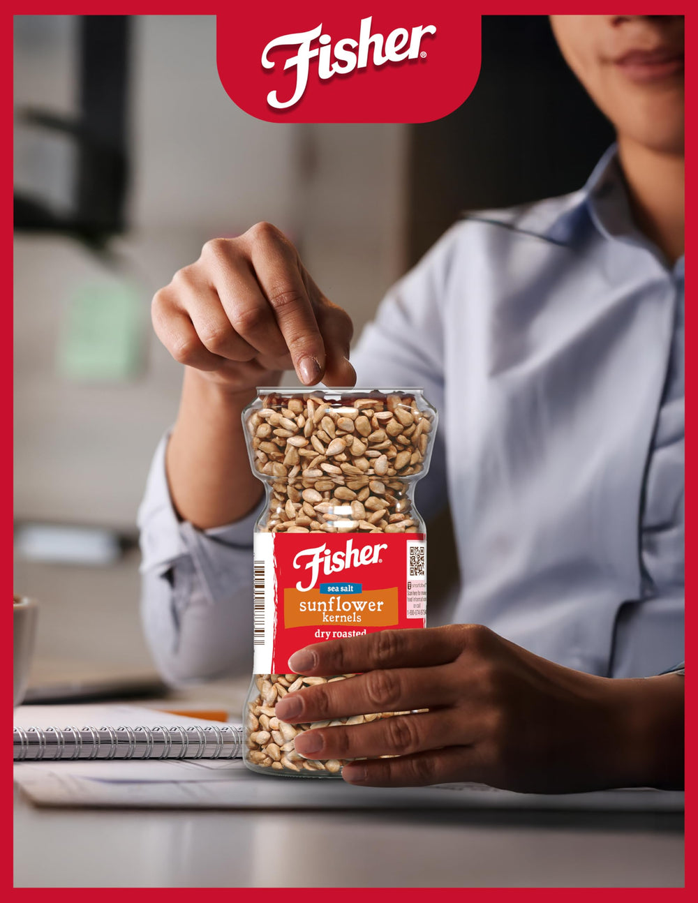 Fisher Sunflower Kernels gluten-free no sugar added, a mindful snack.