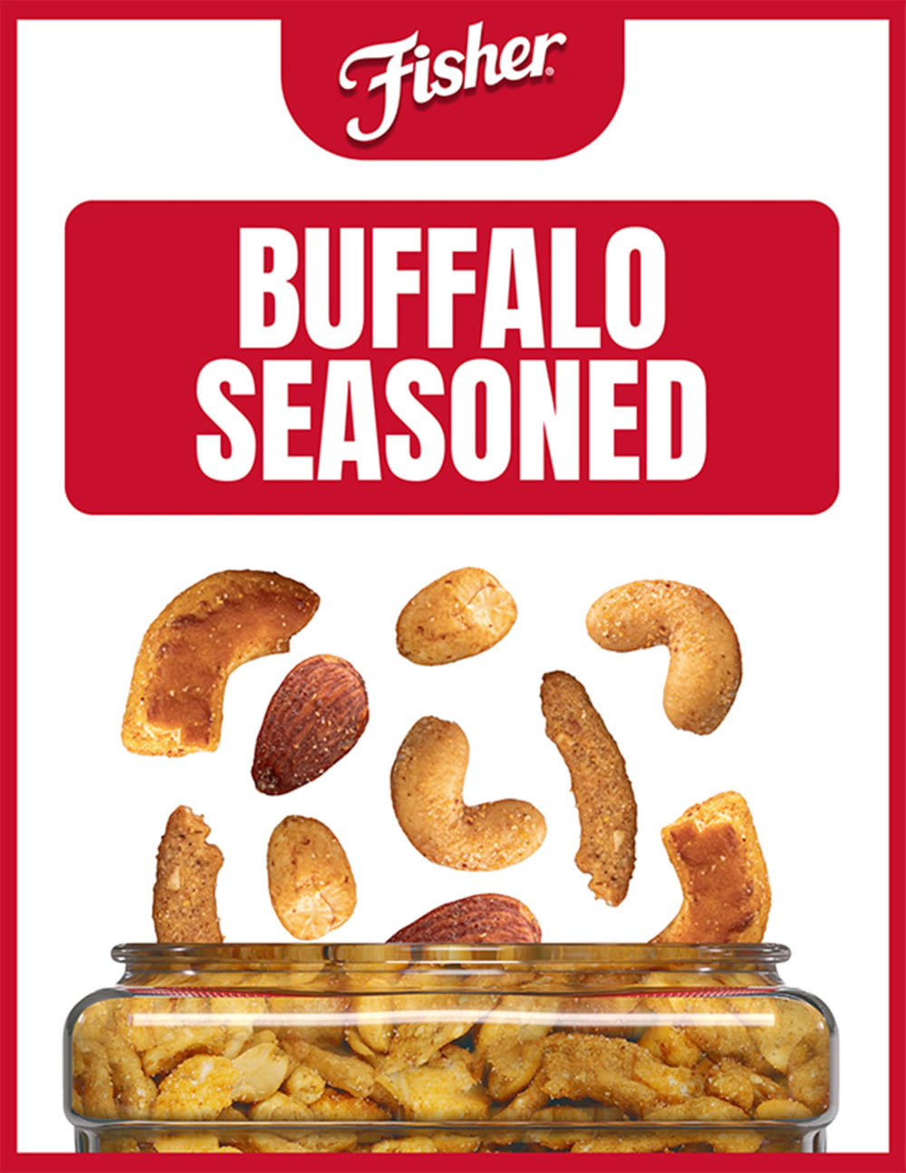Peanuts and pretzels with smoked almonds deliver savory crunch