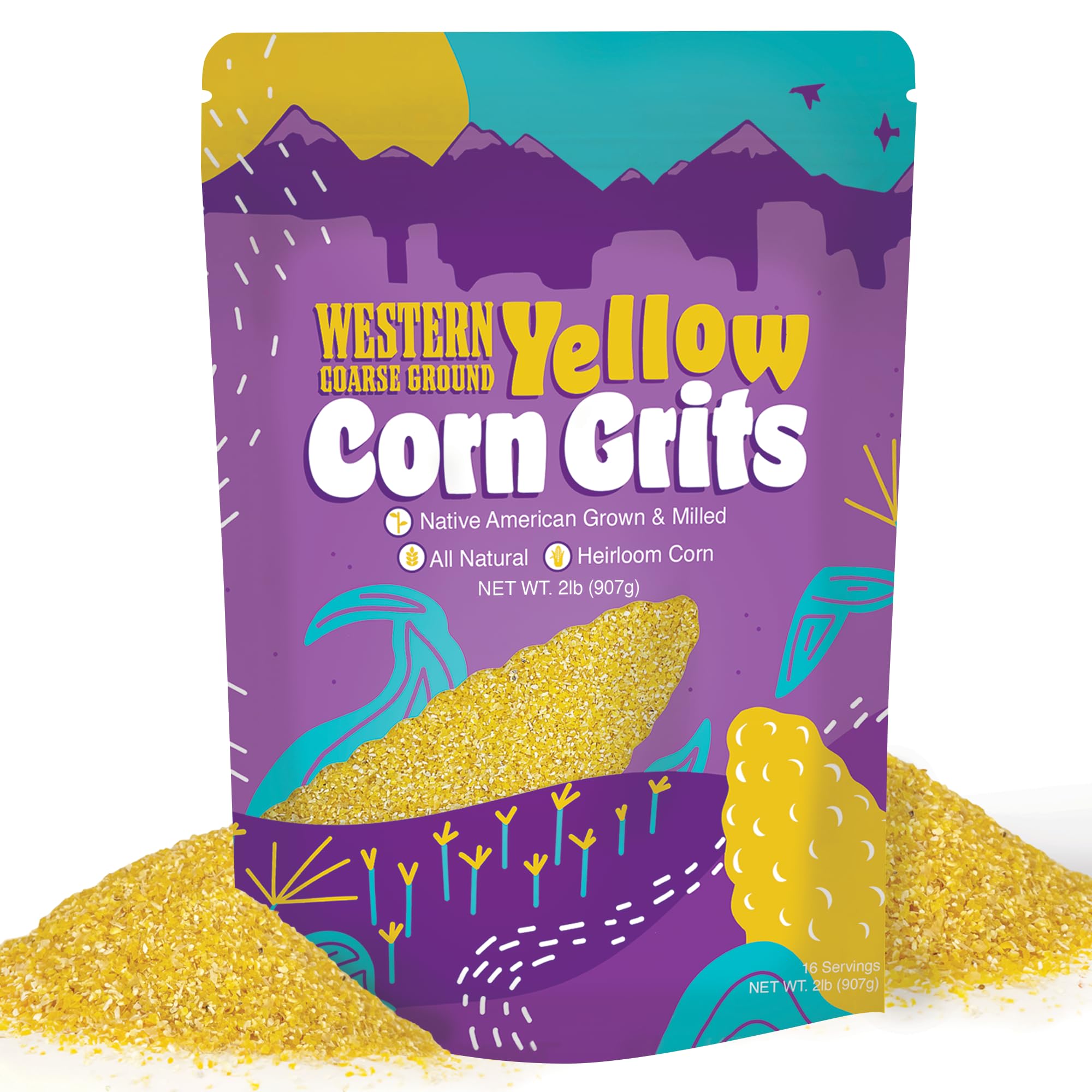 FISHSKI PROVISIONS Western heirloom yellow corn grits in a resealable bag for freshness.