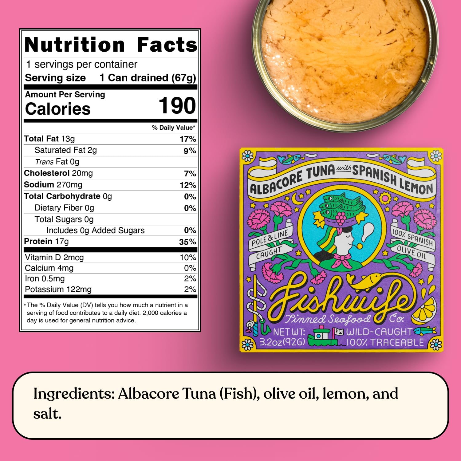 Fishwife albacore tuna with Spanish lemon for bright salads.