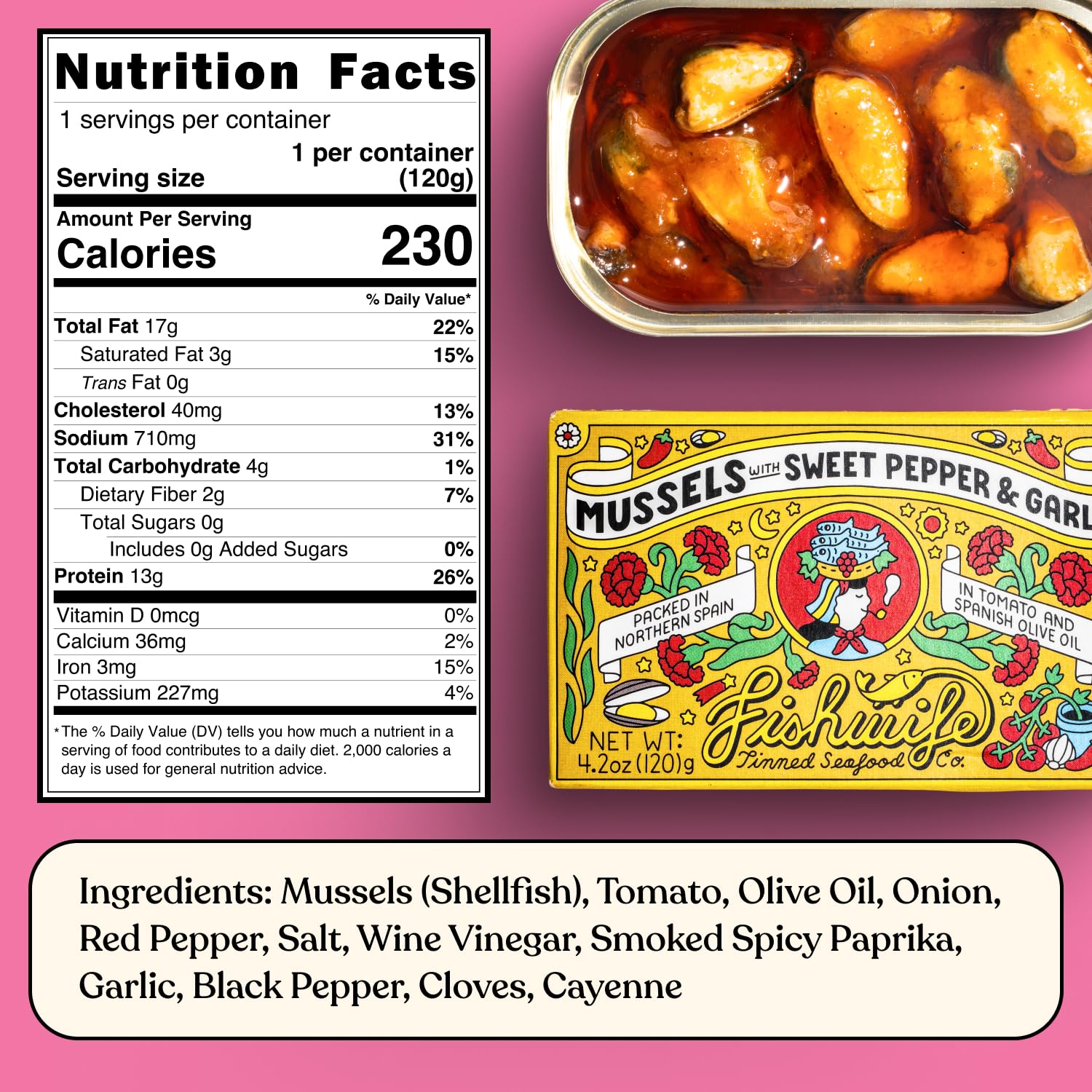 Close-up of the tomato-based sauce on Fishwife Mussels