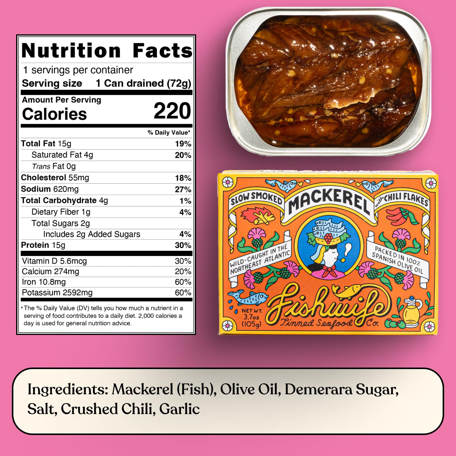 Fishwife Spicy Hot Trio tins on pantry shelf for easy meals