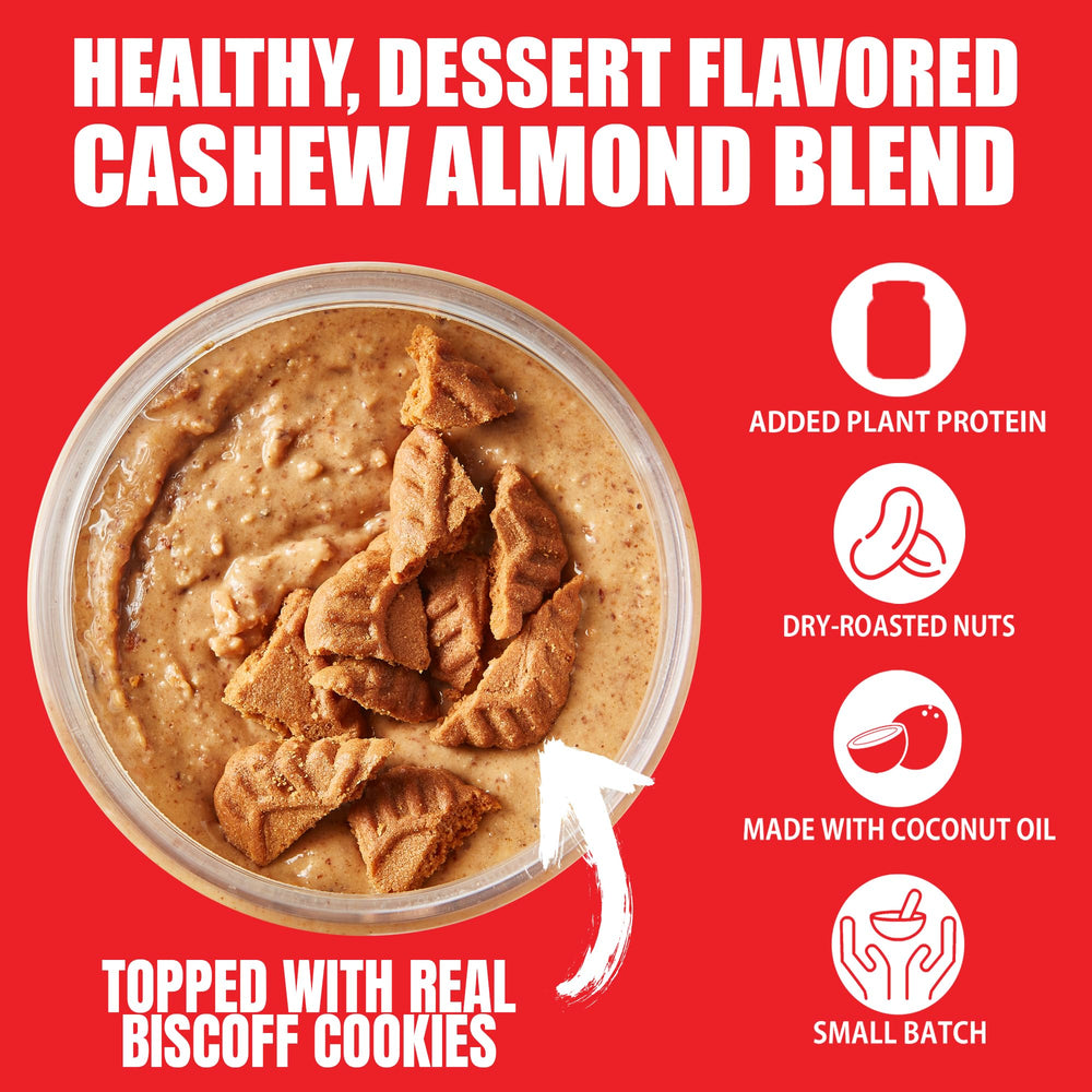 Fit Butters jar highlights added protein for a complete dessert-flavored spread.