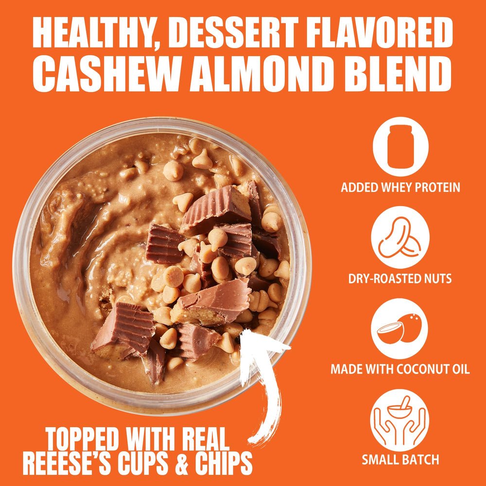 Fit Butters Cashew Almond Dessert Spread creamy texture and dessert-inspired flavor.