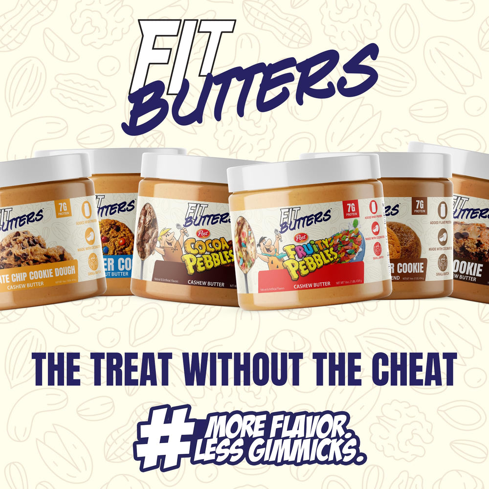 Fit Butters jar with graham crust details invites dessert-inspired snacking.
