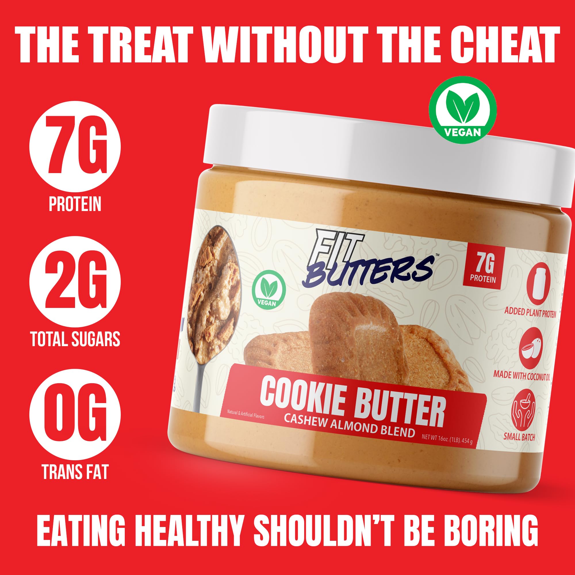 Fit Butters low carb low sugar badge supports mindful indulgence.
