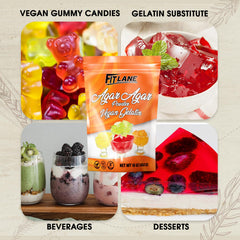 Bag of Fit Lane agar powder ready for measure in vegan recipes