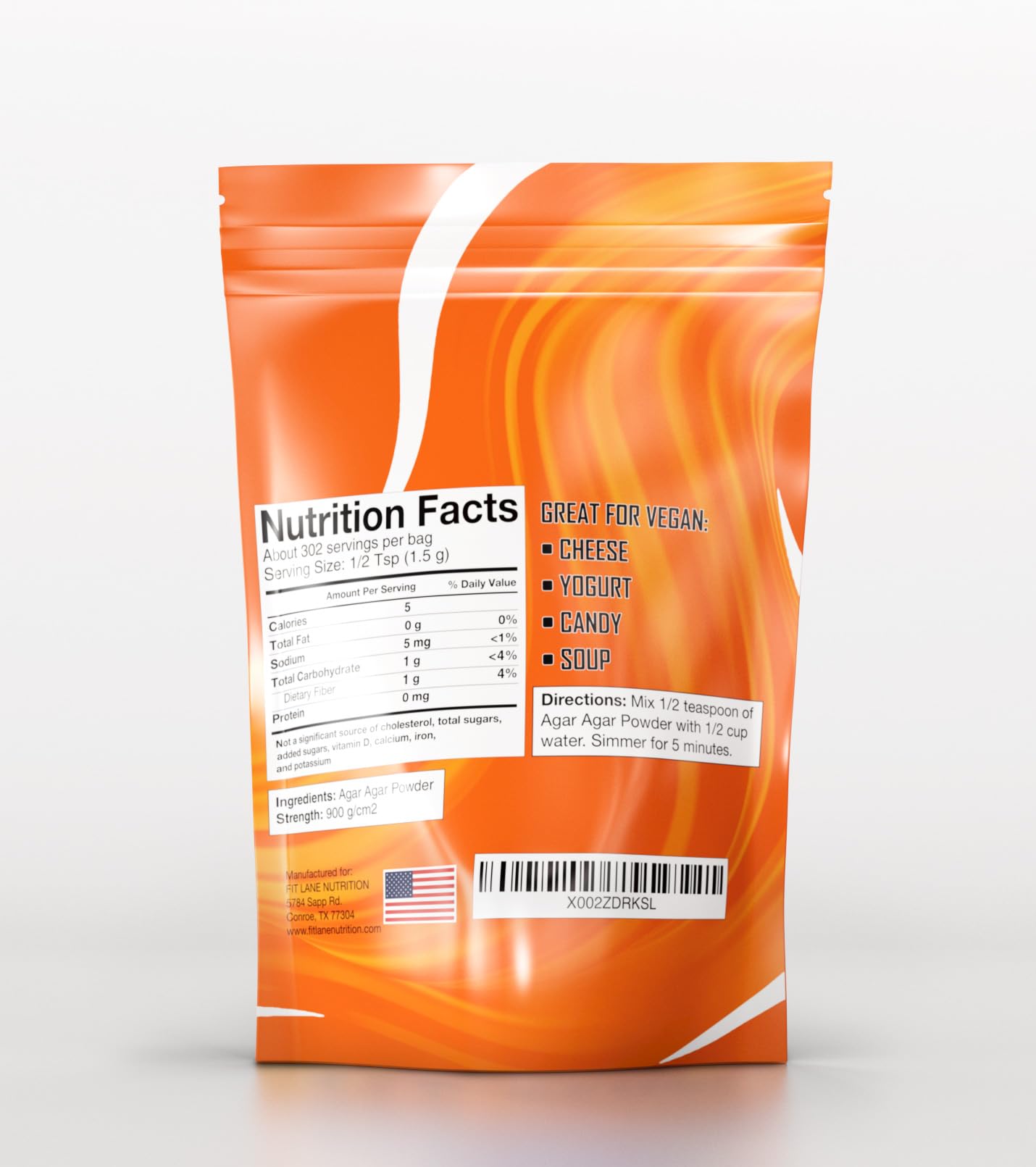 Seaweed-derived agar-agar powder captures sustainable, plant-based thickening for recipes.