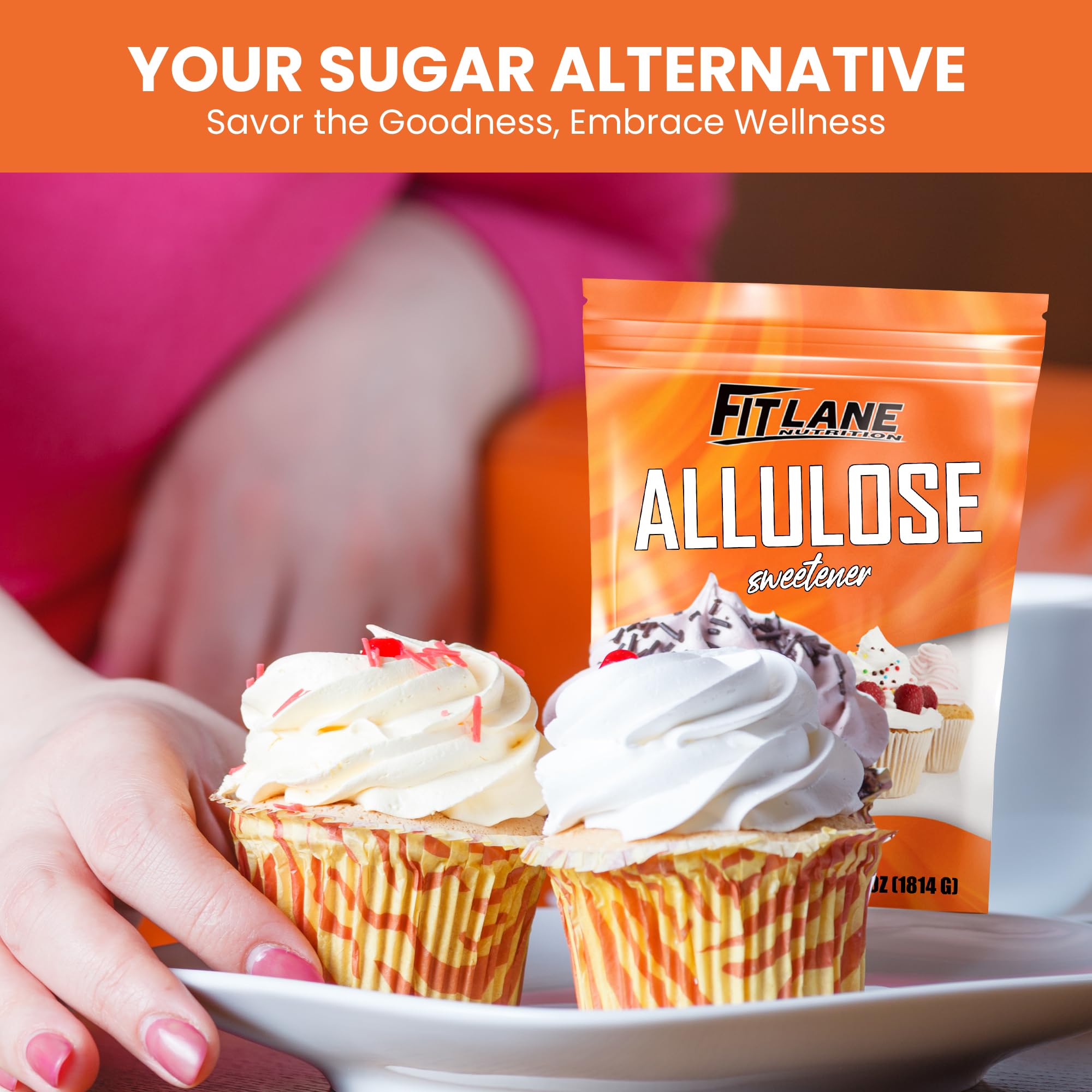 Fit Lane Allulose baking dish scene ready for cookies or muffins.