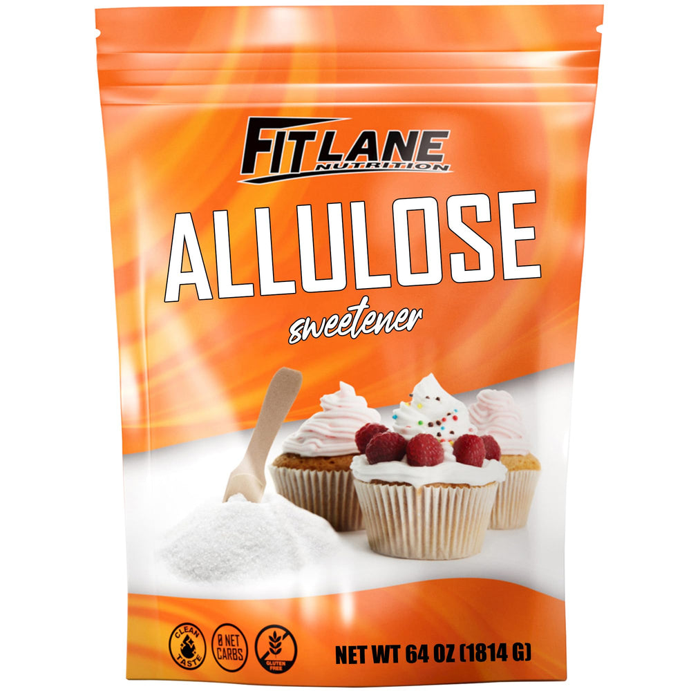 Fit Lane Allulose powder in a 4 lb bag ready for baking with low-calorie sweetness.