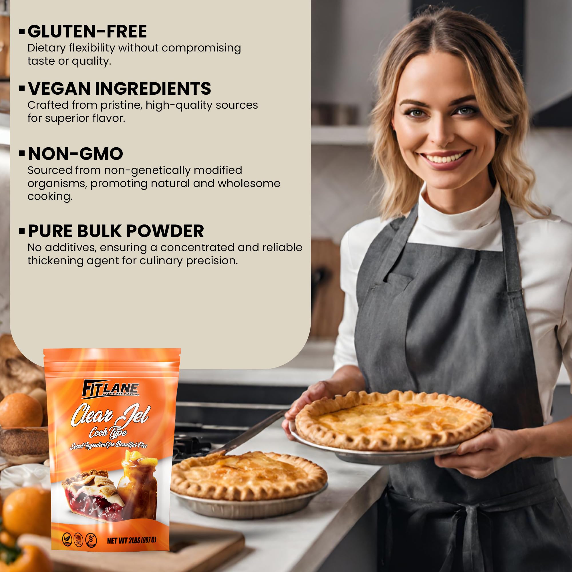 Clear Jel for cherry pie filling by Fit Lane Nutrition enhances rich, stable fillings.