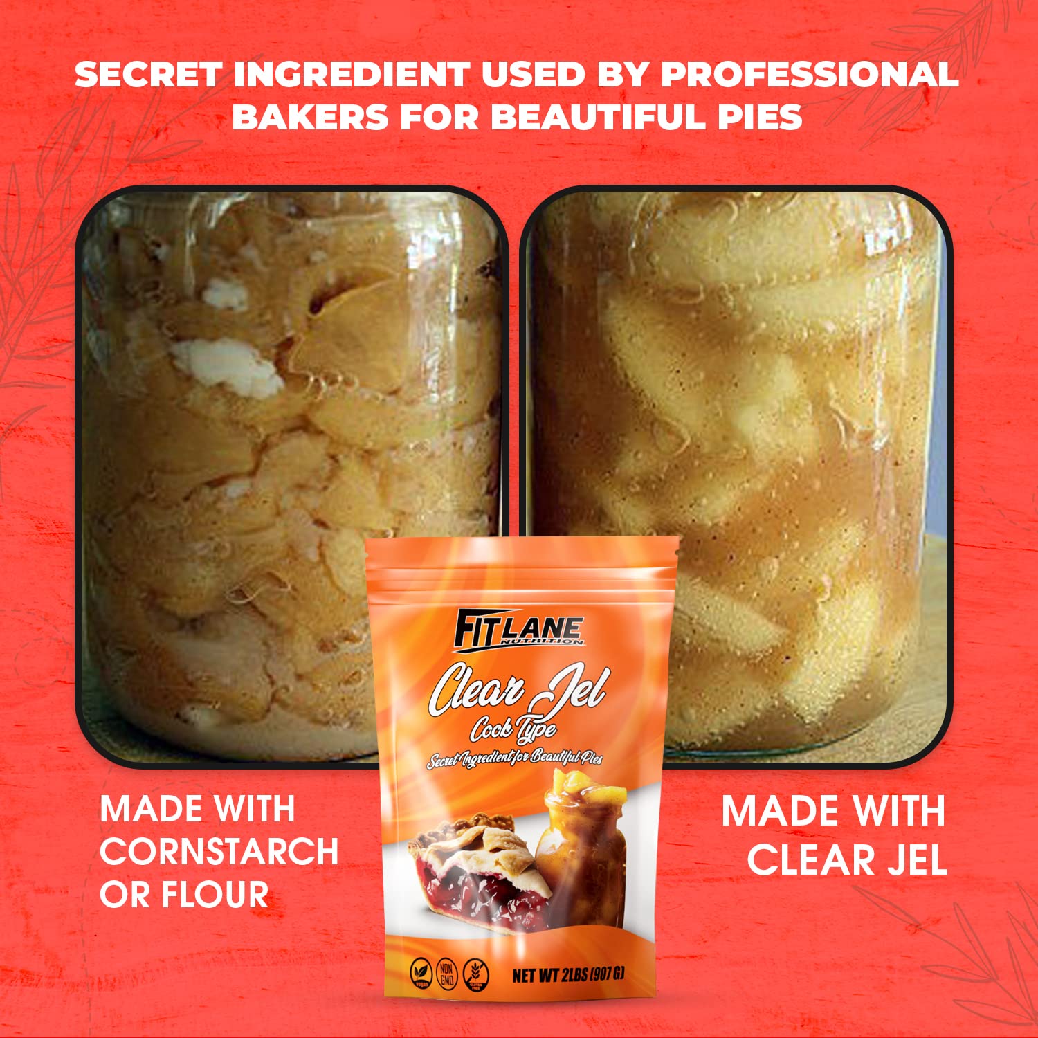 Fit Lane Clear Jel thickener for sauces creates silky, even texture.