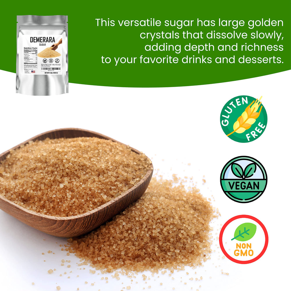 Fit Lane Demerara sugar bulk bag front shows large crystals for slow sweetness