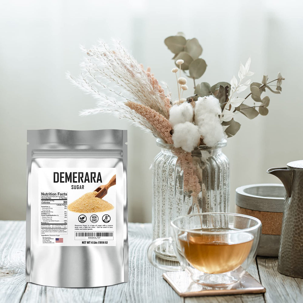 Fit Lane Demerara sugar ideal for tea and coffee rituals with natural caramel flavor