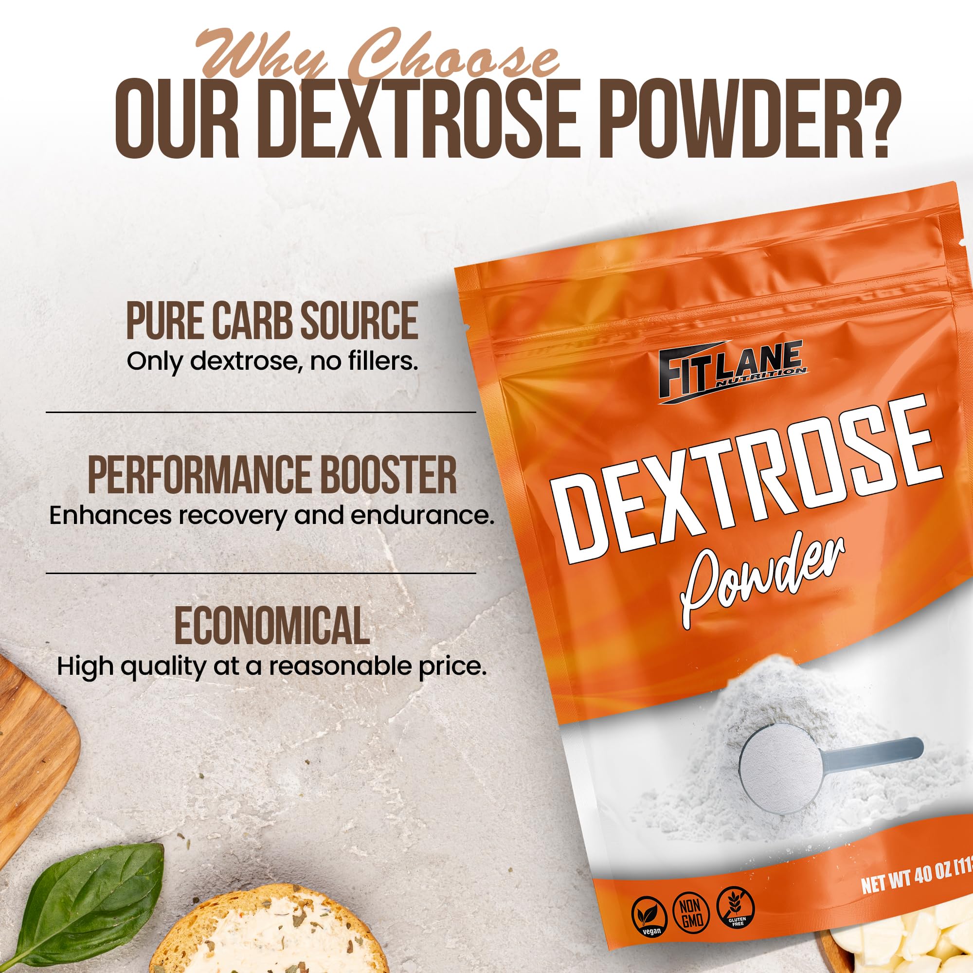 Fit Lane Nutrition glucose-dextrose powder supports quick energy during workouts and recovery.