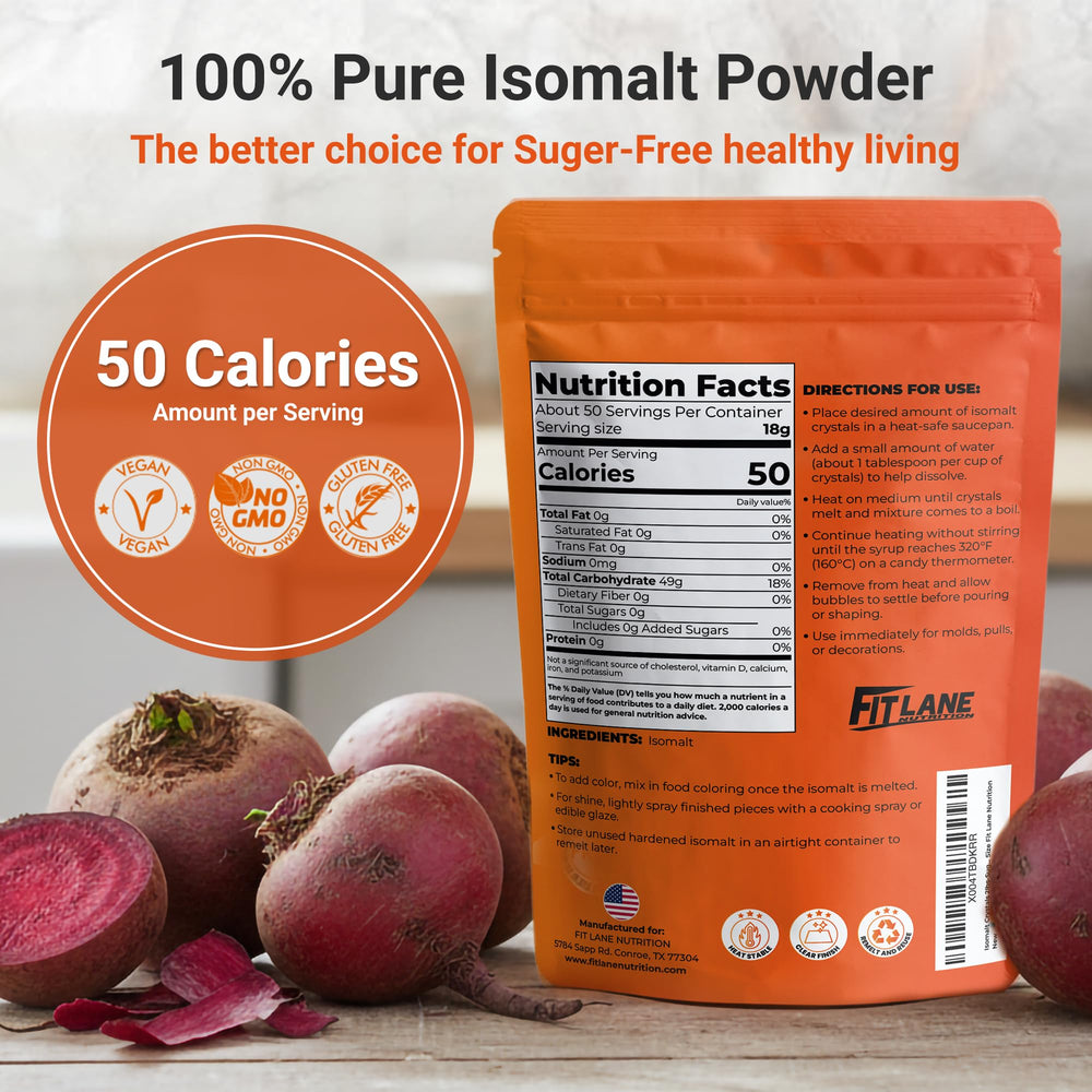 Fit Lane Nutrition Isomalt Crystals for baking and decorating with glassy results.