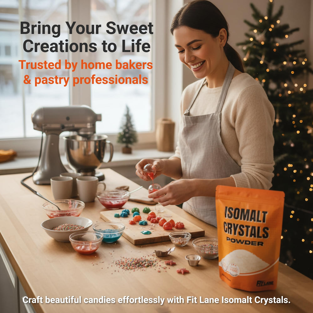 Fit Lane Nutrition Isomalt Crystals used to create edible sugar art.