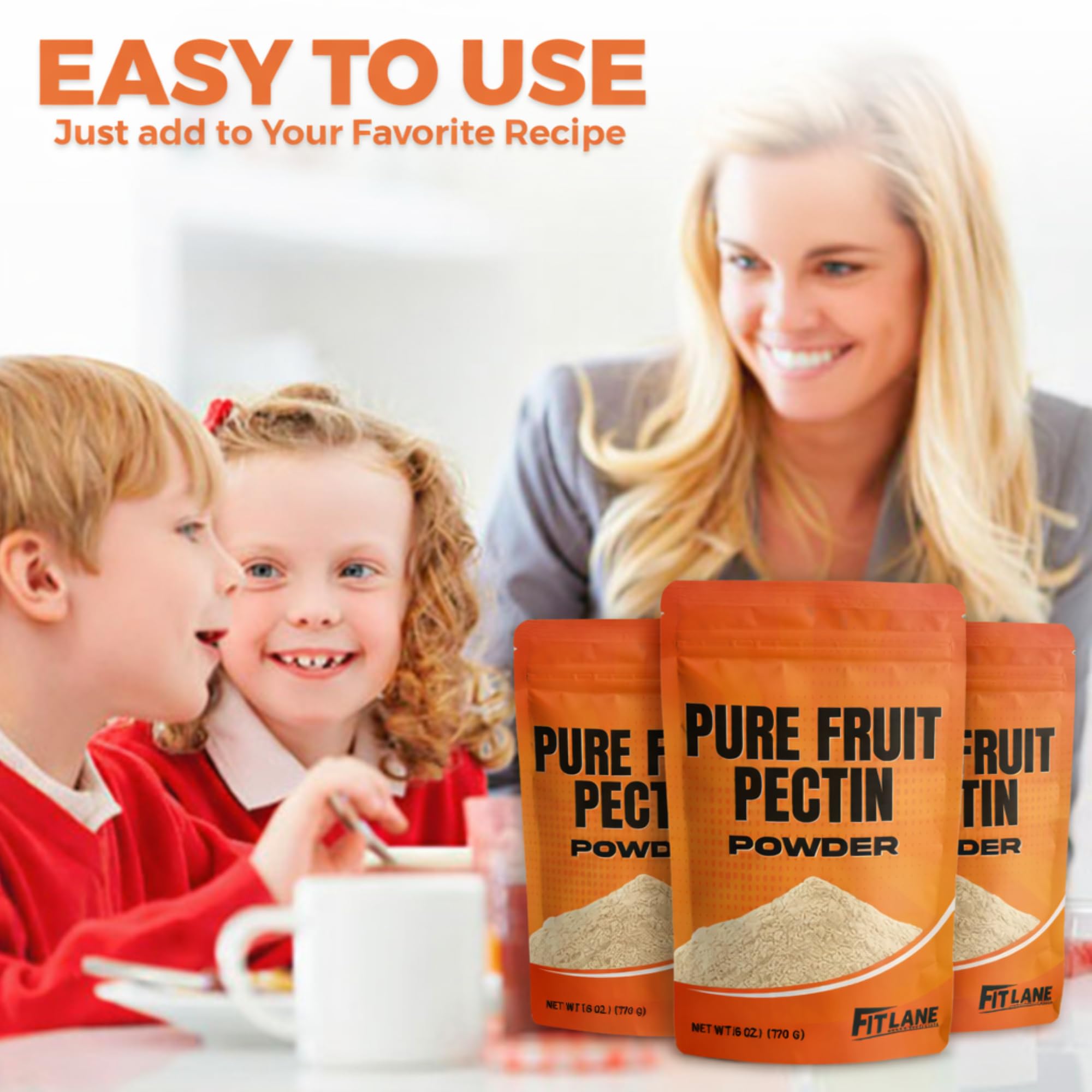 Fit Lane Nutrition pectin measuring scoop demonstrates easy portion control for canning