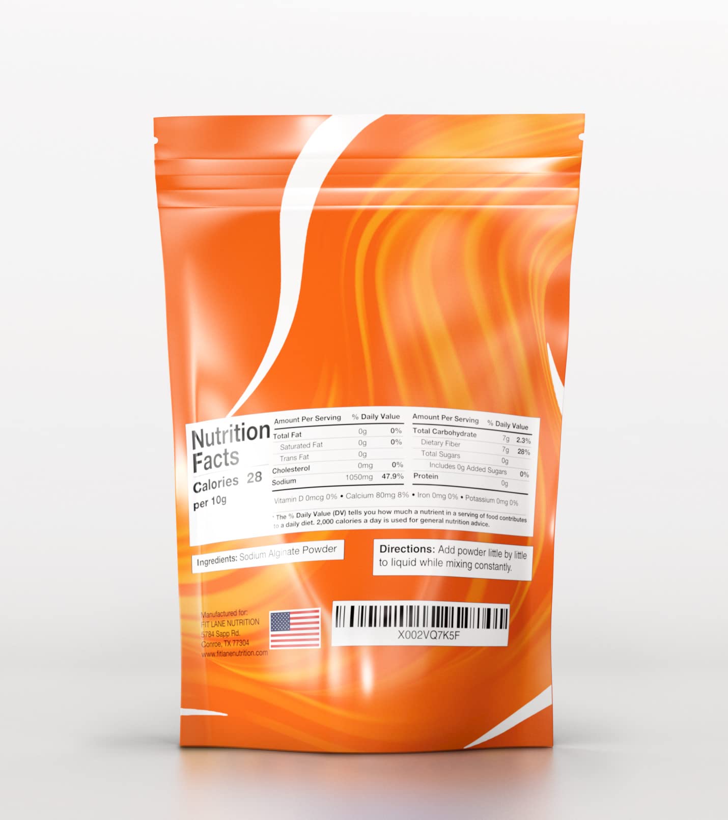 1 lb bag of Fit Lane alginate powder in additive-free packaging.