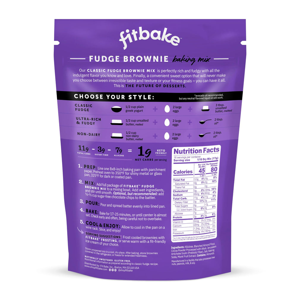 Dry ingredients from FitBake brownie mix ready for easy prep.