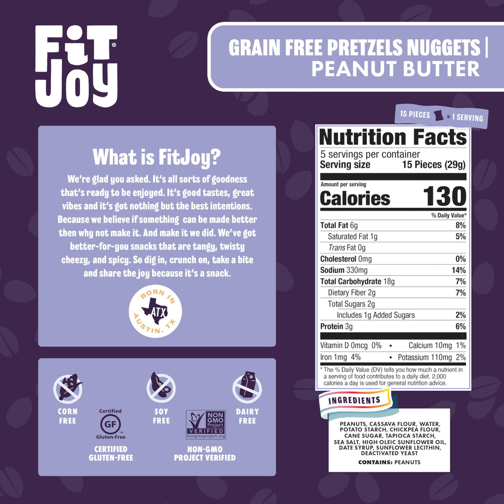 FitJoy peanut butter center inside a crunchy pretzel nugget.