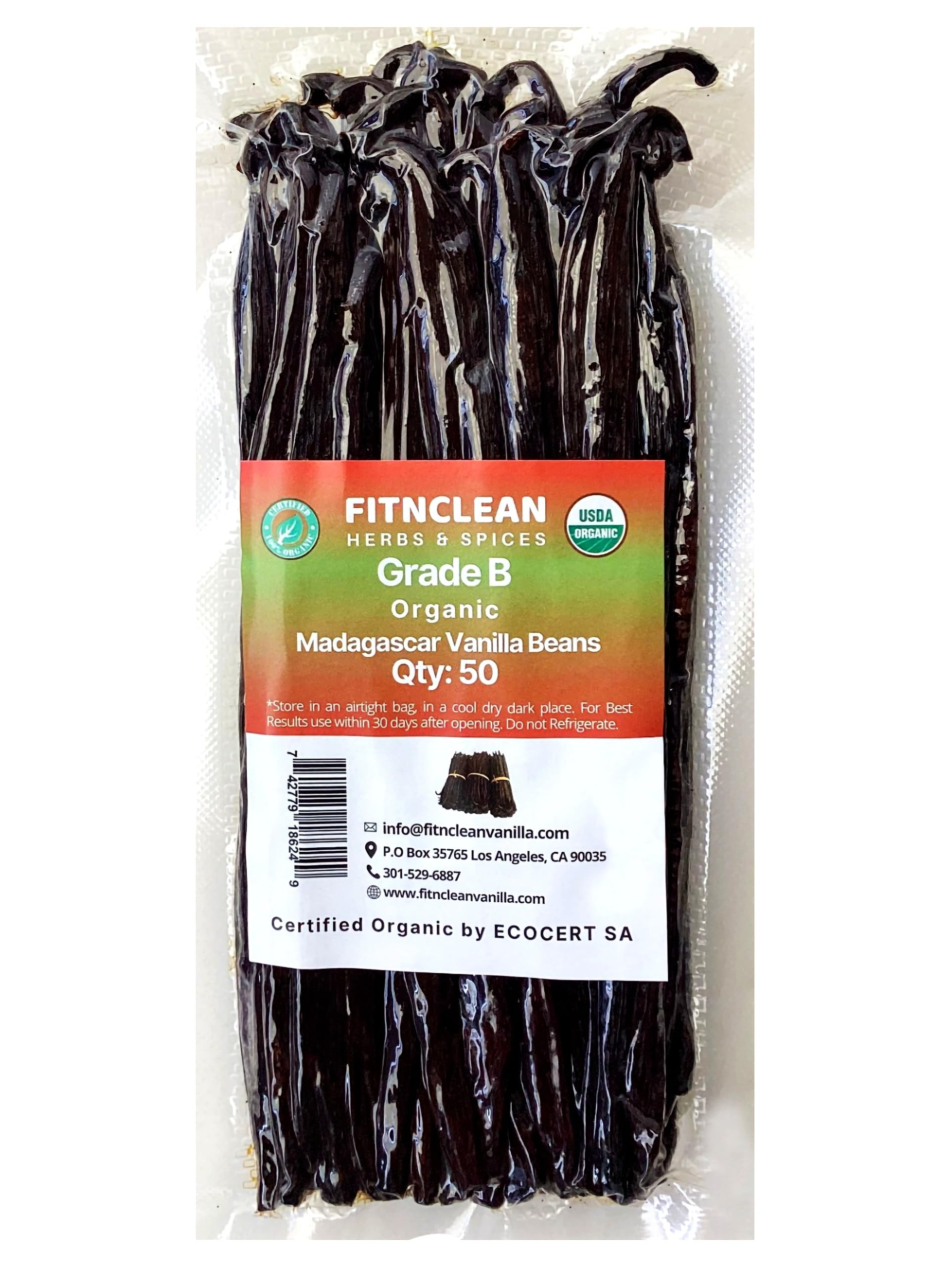 FITNCLEAN vanilla beans on spice rack ready for baking.