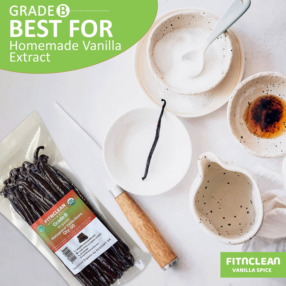 FITNCLEAN vanilla pods in farm-fresh basket, fair-trade sourced.
