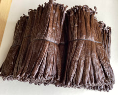 Open vanilla pod with visible seeds, highlighting Madagascar flavor for baking.