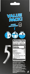 5 Gum Cobalt Peppermint pack back showing sugar-free ingredient note.