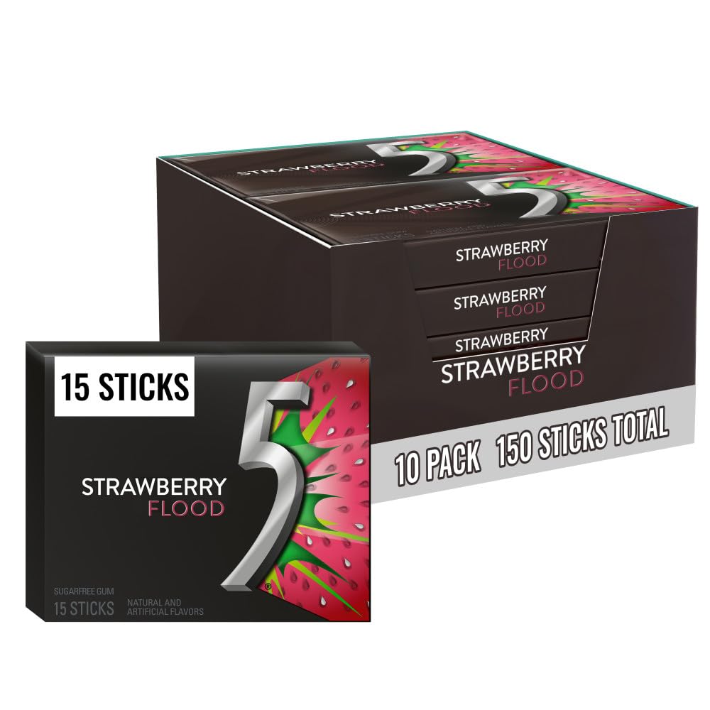 Five Gum Sour Strawberry bulk pack with 15 sticks for on-the-go refreshment