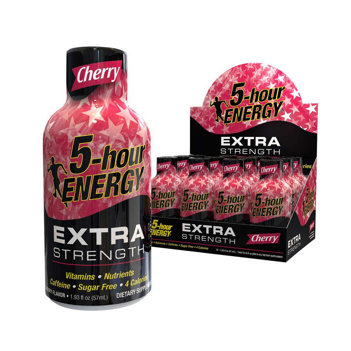 5-hour ENERGY Extra Strength Cherry bottle ready for a quick daytime energy boost