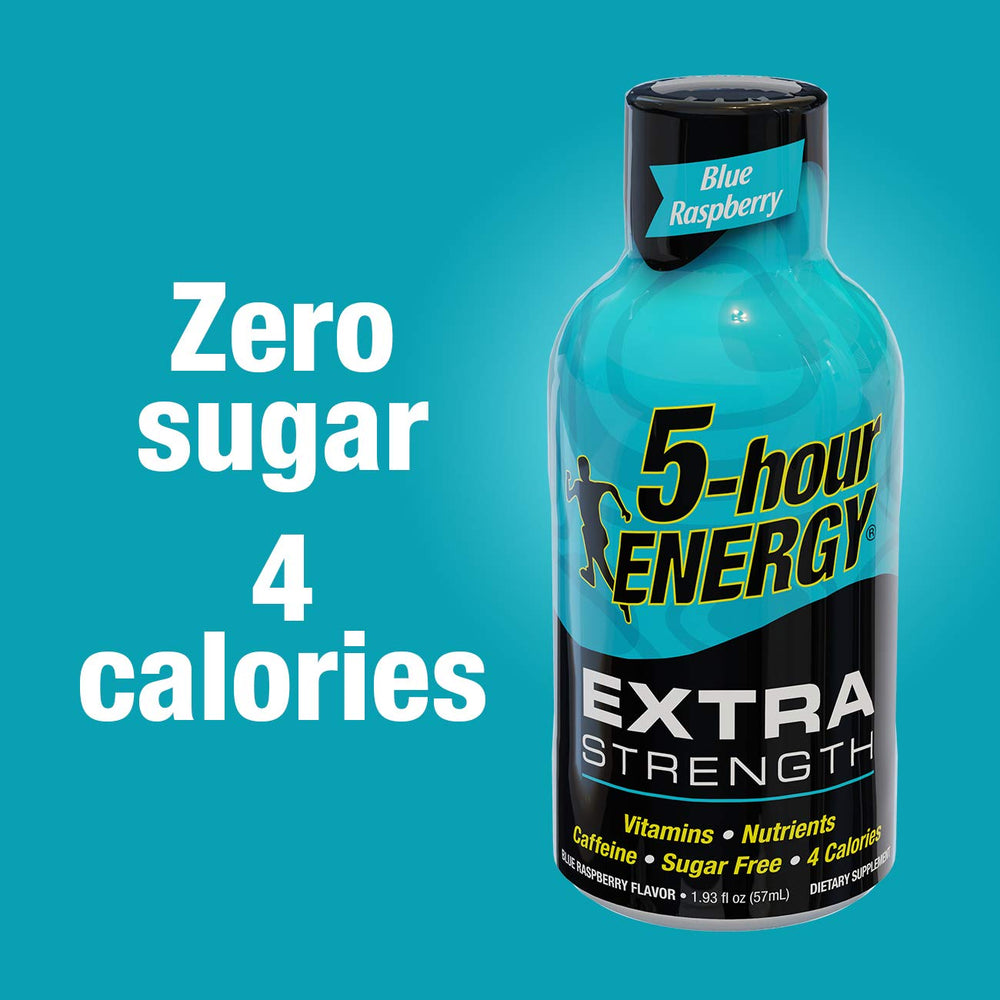 Bold 5-hour ENERGY cherry flavor on a countertop provides sensory appeal without sugar