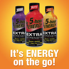 5-hour ENERGY 12-count pack on a shelf for on-the-go mornings