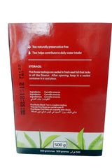 Box of Five Roses Tea tagless teabags displayed on kitchen counter