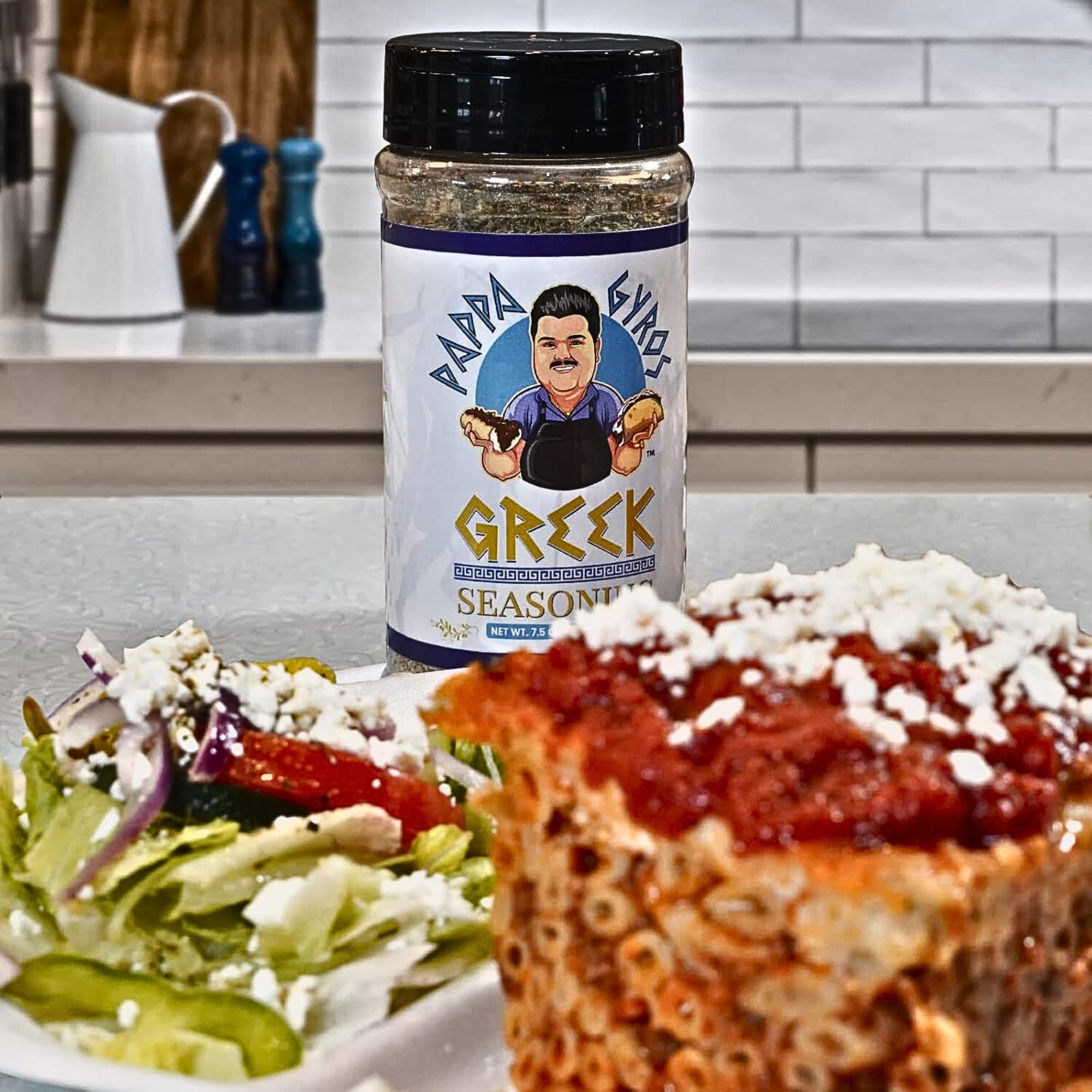 Kitchen setup with Five Star Seasonings Pappa Gyros ready for weeknight meals.