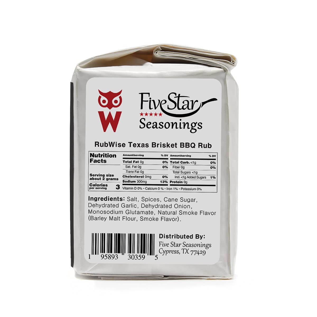 Five Star Seasonings RubWise brisket rub ideal for ribs and steaks.