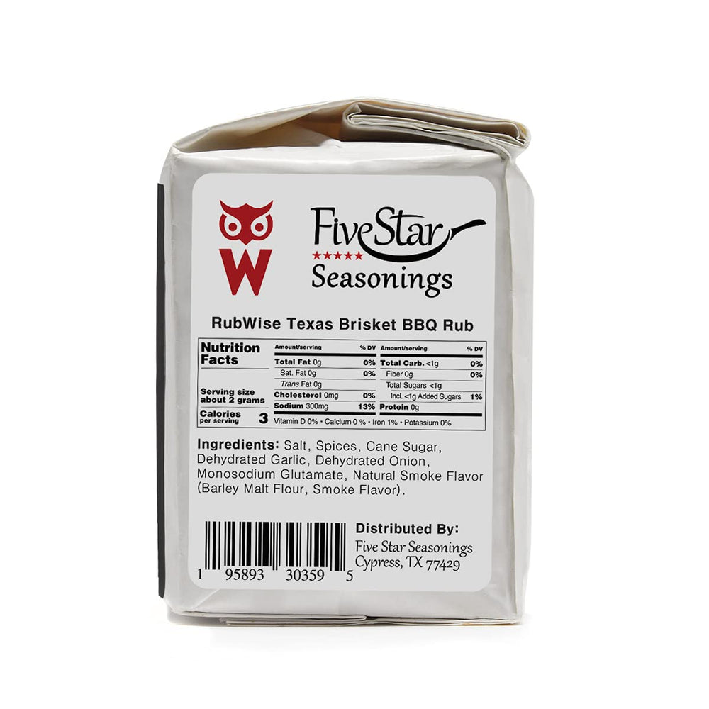 Five Star Seasonings RubWise brisket rub ideal for ribs and steaks.