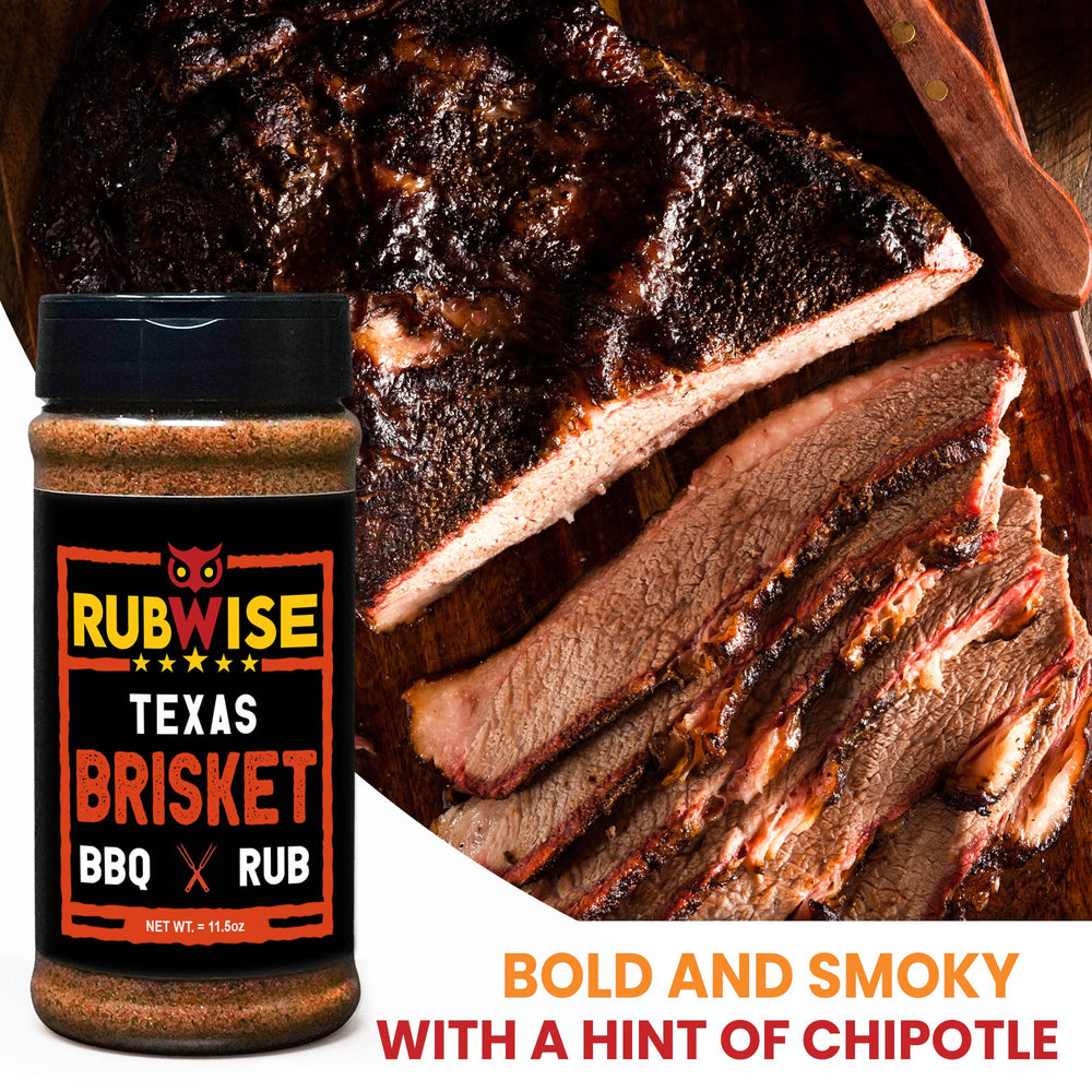 Five Star Seasonings RubWise Rub label highlighting authentic Texas-style spice blend.
