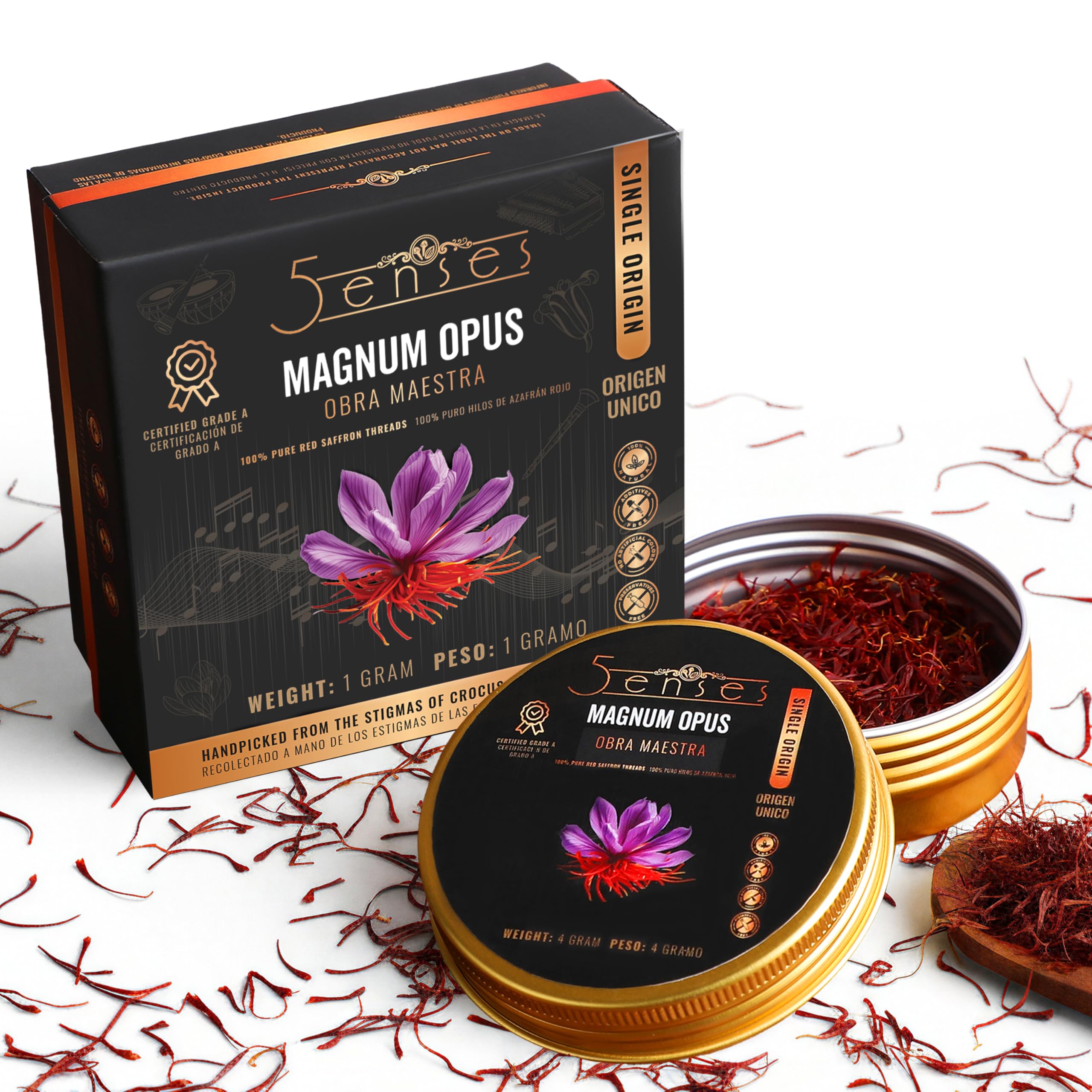 5Senses Kashmir Mongra Saffron threads enhance aroma for gourmet dishes.