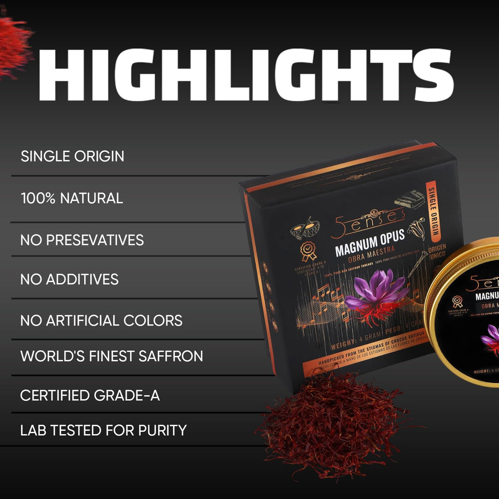 Close-up aroma of 5Senses saffron reveals floral honeyed notes.