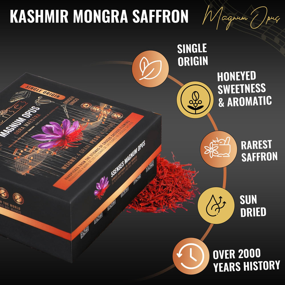 5Senses saffron packaging tin preserves freshness for gifting and storage.