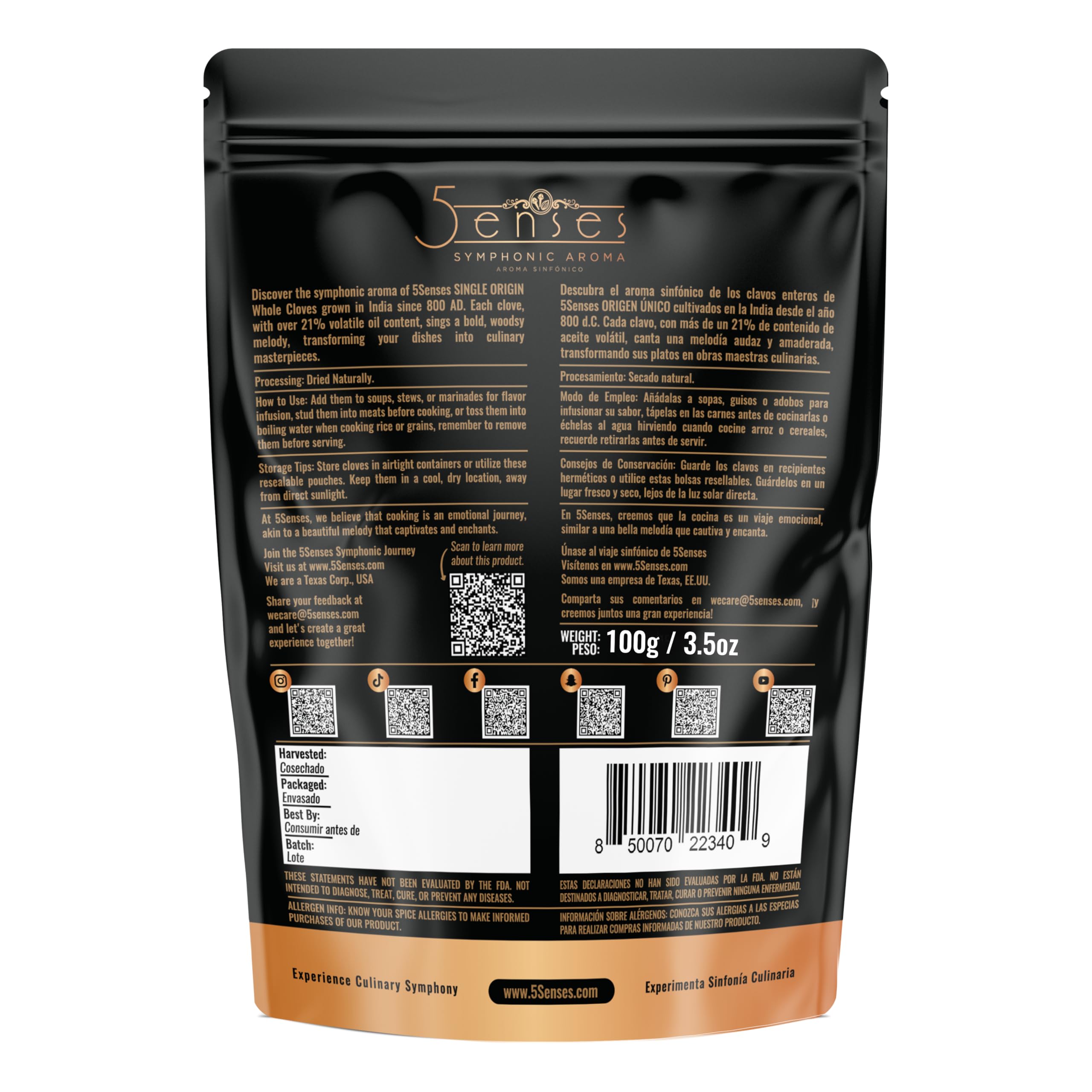 5Senses Whole Cloves close-up aroma hints at warm, complex spice notes.