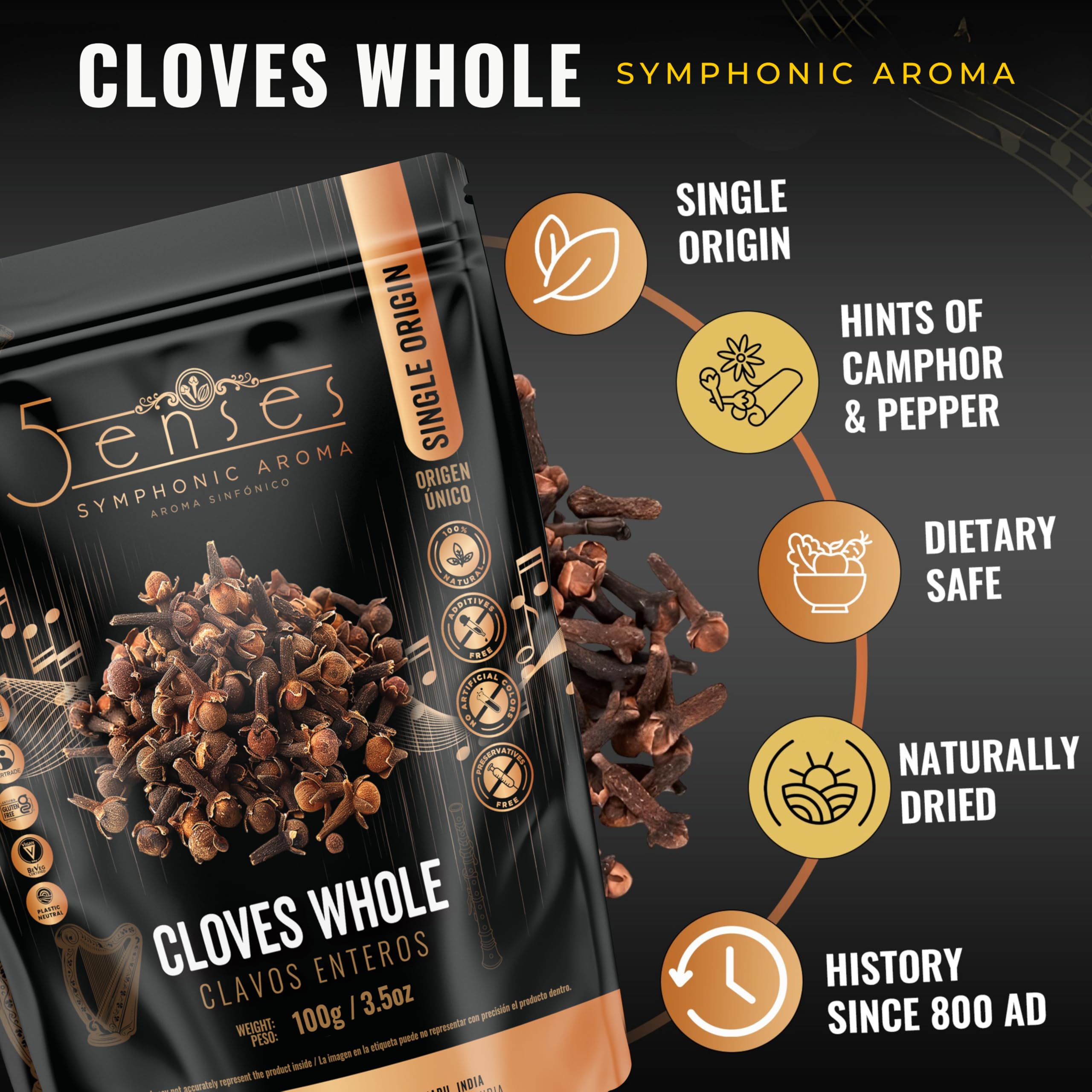 5Senses Whole Cloves on a spice rack for versatile cooking needs.