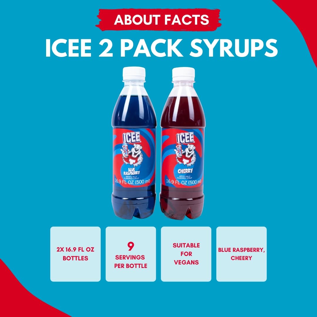 Fizz Creations ICEE Cherry bottle close up with vivid color for fun treats.