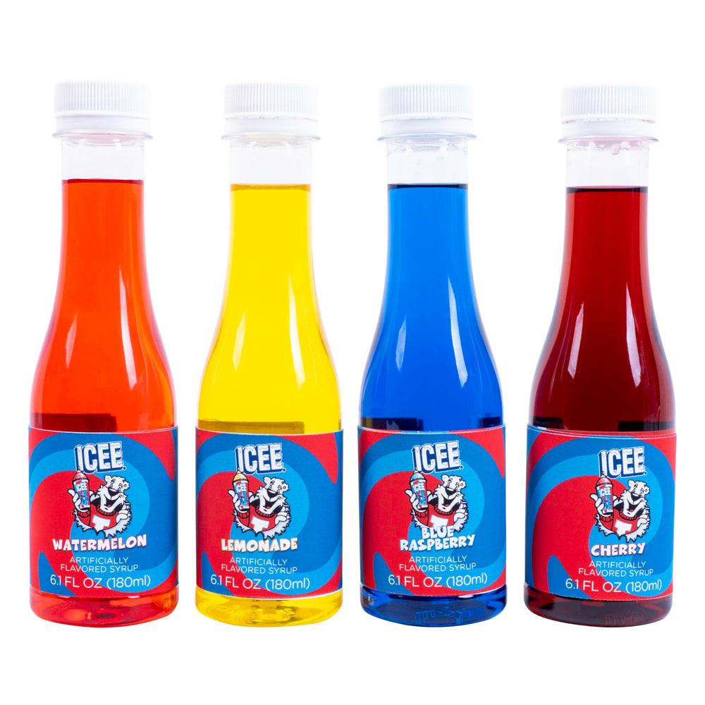 Fizz Creations ICEE Blue Raspberry bottle pour for vibrant frozen treats.
