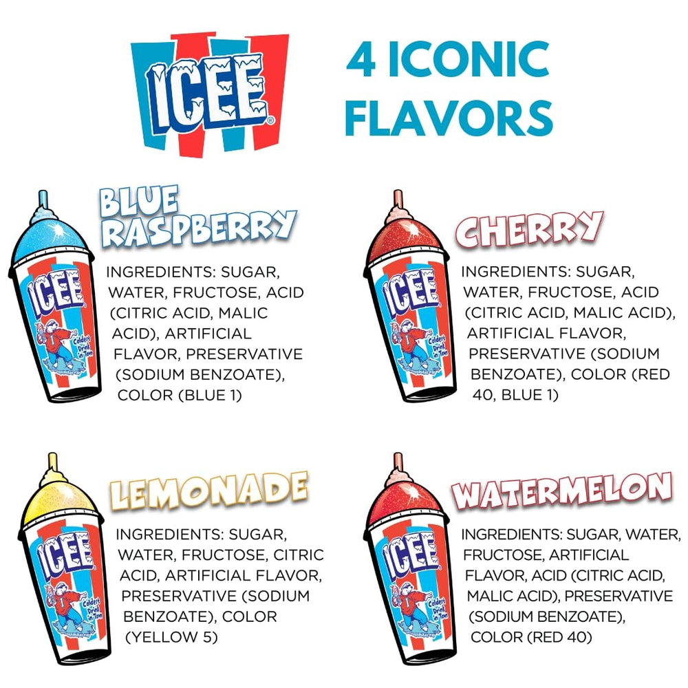Fizz Creations ICEE syrups easy mix for quick at-home slushie batches.