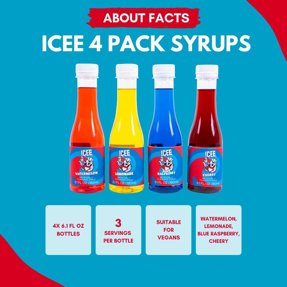 Fizz Creations ICEE Cherry bottle pour for carnival-style slushies.