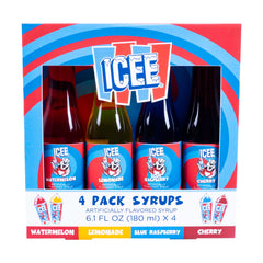 Fizz Creations ICEE Watermelon bottle pour for nostalgia-filled shaved ice at home.