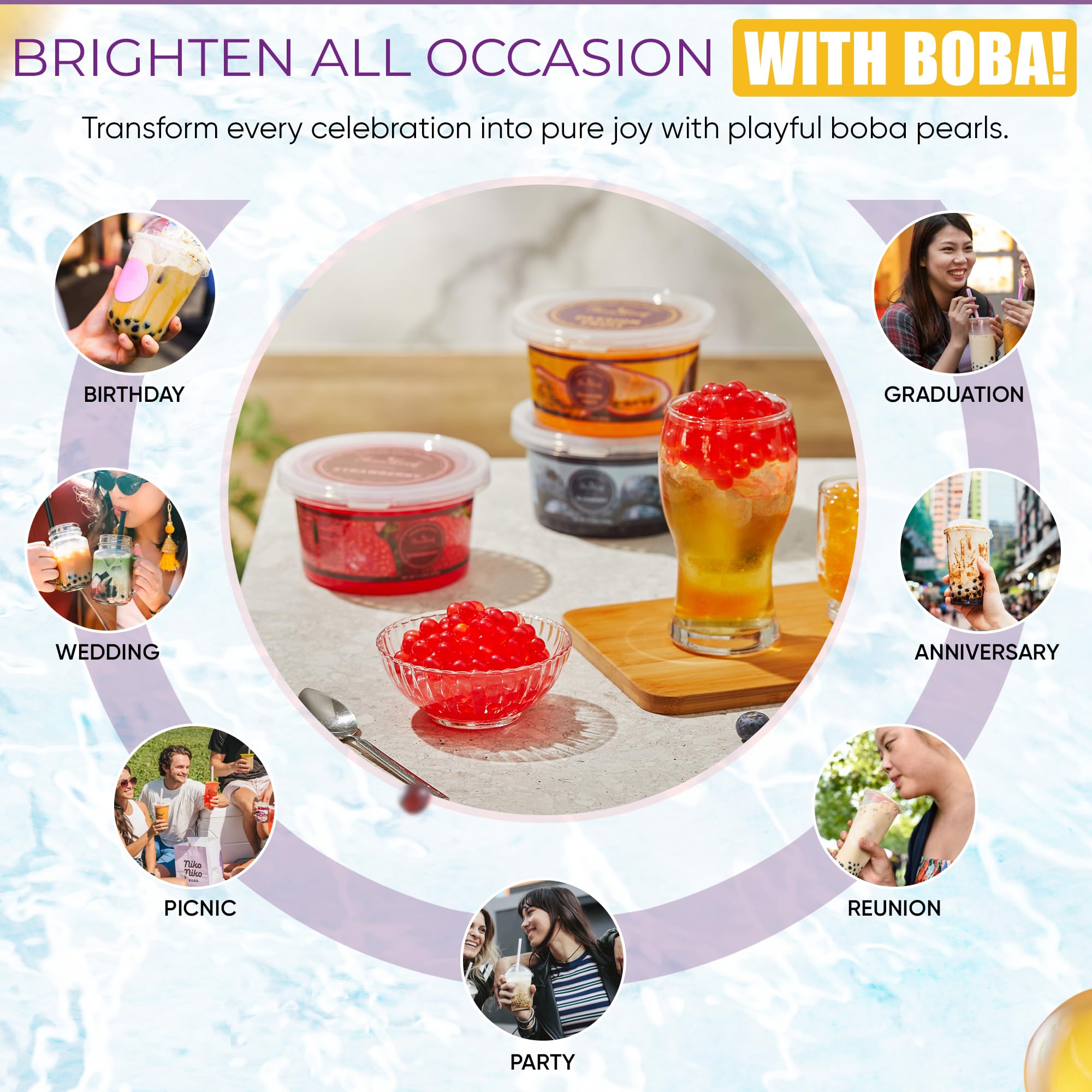 FIZZLEAF boba pearls texture: bursting juice enhances bubble tea experiences.