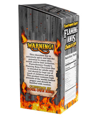Flamethrower Candy Flaming Chocolate Bar cut reveals creamy interior and texture contrast.
